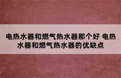 电热水器和燃气热水器那个好 电热水器和燃气热水器的优缺点